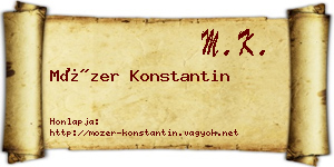 Mózer Konstantin névjegykártya